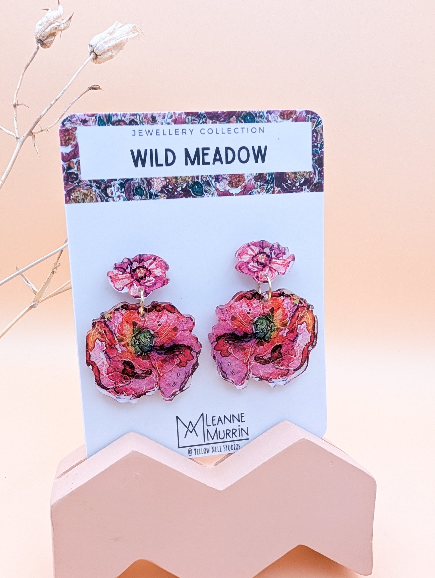 Wild Meadow Floral Dangle Drop Earrings